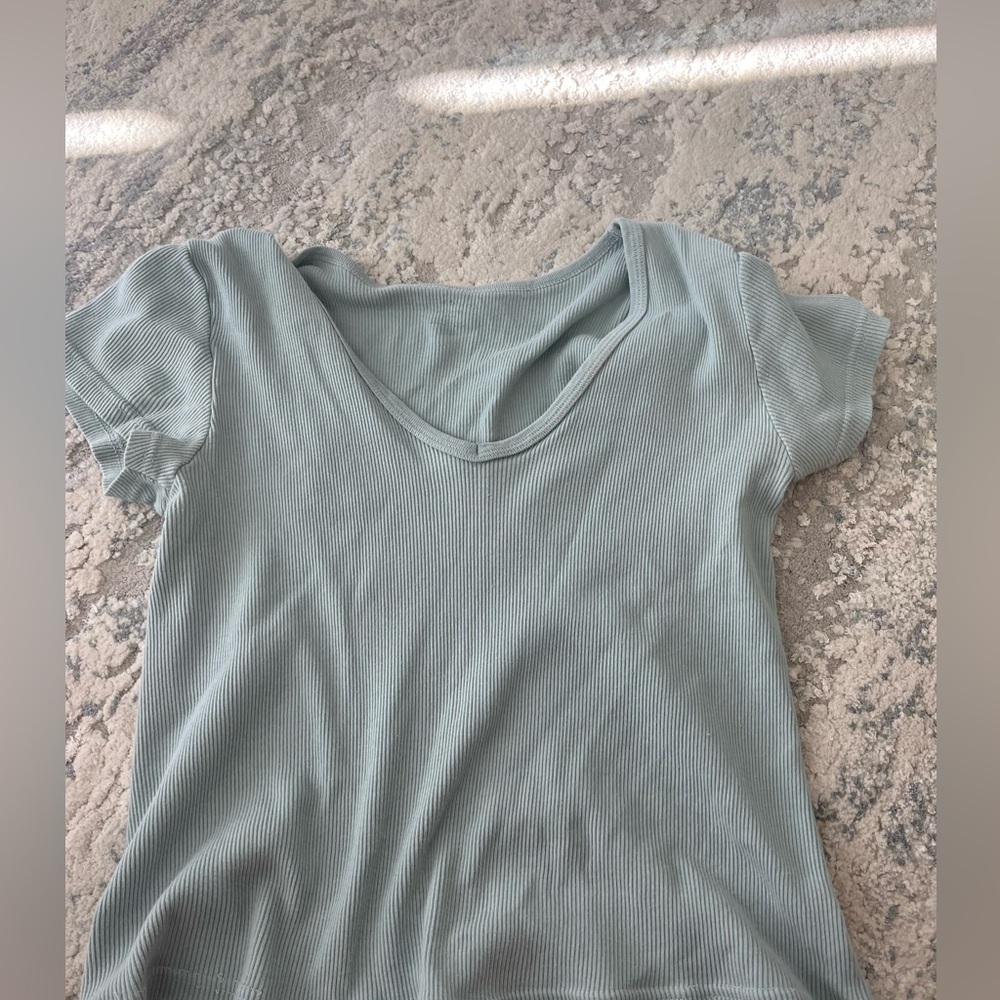 brandy melville lucia ribbed top- sage green